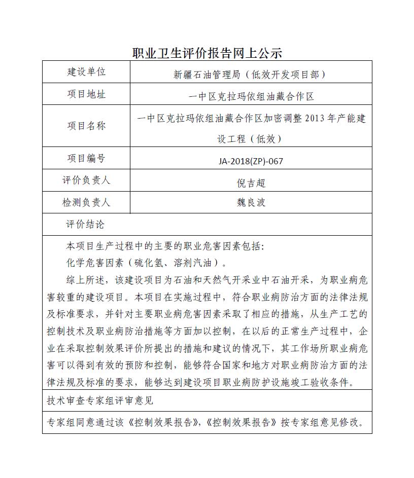 JA-2018(ZP)-067一中區(qū)克拉瑪依組油藏合作區(qū)加密調(diào)整2013年產(chǎn)能建設(shè)工程（低效）職業(yè)病危害控制效果評價(jià).jpg